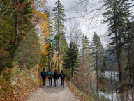 Hikers Explore Shoreline And Forests On The Eibsee Circular Trail