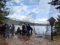 Hikers Explore Shoreline And Forests On The Eibsee Circular Trail
