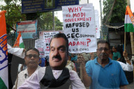 Protest Against Adani & PM Modi For LIC News In Kolkata, India