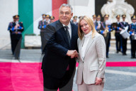 Italian Prime Minister Giorgia Meloni Meets Hungarian Prime Minister Viktor Orban At Palazzo Chigi In Rome 
