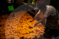Sale Of Cempasuchil Flowers And Cardboard For The Day Of The Dead