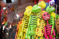 Sale Of Cempasuchil Flowers And Cardboard For The Day Of The Dead