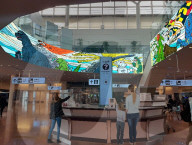 Monster Godzilla welcome for airport visitors