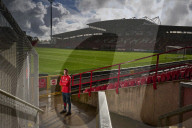 Wrexham FC forward Nathan Broadhead at the club’s historic Racecourse Ground