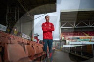 Wrexham FC forward Nathan Broadhead at the club’s historic Racecourse Ground
