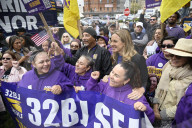 Candidate For New Jersey Governor Mikie Sherrill Speaks At A Kick Off Event And Campaign Rally For Her "Driving Down Costs" Bus Tour Outside Of Bloomfield College