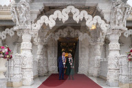 King Charles and Queen Camilla at Neasden Temple in London