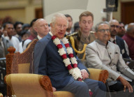 King Charles and Queen Camilla at Neasden Temple in London