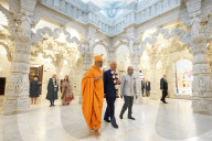 King Charles and Queen Camilla at Neasden Temple in London
