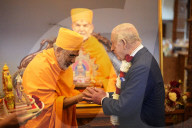 King Charles and Queen Camilla at Neasden Temple in London