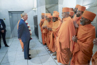 King Charles and Queen Camilla at Neasden Temple in London