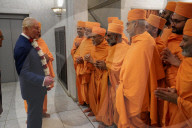 King Charles and Queen Camilla at Neasden Temple in London