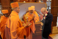 King Charles and Queen Camilla at Neasden Temple in London