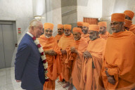 King Charles and Queen Camilla at Neasden Temple in London