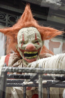 Halloween street displays in New York City