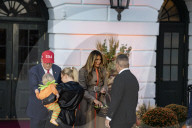  U.S. President Donald Trump And First Lady Melania Trump Handout Candy To Children During The Annual Halloween At The White House Event 