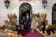  U.S. President Donald Trump And First Lady Melania Trump Handout Candy To Children During The Annual Halloween At The White House Event 