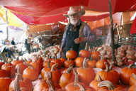 Pumpkin Sales In Local Markets For Dia De Muertos