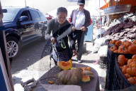 Pumpkin Sales In Local Markets For Dia De Muertos