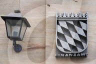 Coat Of Arms Of Bavaria And Tax Office Signage