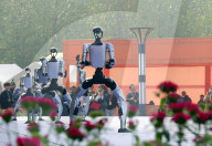 Robots Dancing at Chrysanthemum Exhibition in Yichan