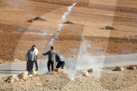 Israeli army clash with Palestinian farmers in West Bank