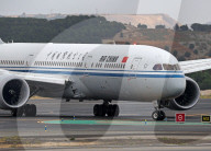 An Air China Boeing 787-9 Dreamliner arrives at Madrid Airport