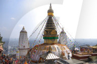 Floral Devotion At Swayambhunath On The Kartik Full Moon Night