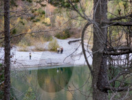 Lake Blindsee With Zugspitze Massif And Autumnal Forests In Tyrol