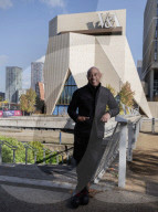 Dr Gus Casely-Hayford outside V&A East Museum, Stratford. 