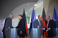 Press Conference Following The Steel Summit  In Berlin