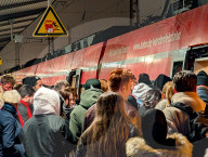 Large Crowd Boards DB Regional Train At Munich Central Station Due To S-Bahn Stammstrecken Closure 