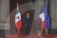Emmanuel Macron, President Of France, Meets With Claudia Sheinbaum, President Of Mexico