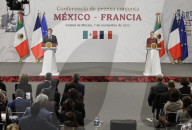 Emmanuel Macron, President Of France, Meets With Claudia Sheinbaum, President Of Mexico 
