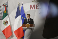 Emmanuel Macron, President Of France, Meets With Claudia Sheinbaum, President Of Mexico 