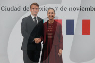 President Of France Emmanuel Macron News Conference In Mexico