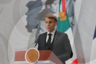 President Of France Emmanuel Macron News Conference In Mexico