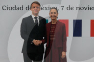 President Of France Emmanuel Macron News Conference In Mexico