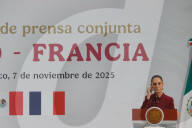 President Of France Emmanuel Macron News Conference In Mexico