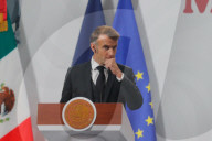 President Of France Emmanuel Macron News Conference In Mexico