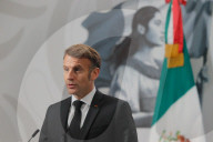 President Of France Emmanuel Macron News Conference In Mexico