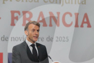 President Of France Emmanuel Macron News Conference In Mexico