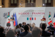 President Of France Emmanuel Macron News Conference In Mexico