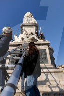 Extinction Rebellion Covered The Statue Of Camillo Cavour In Turin's