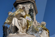 Extinction Rebellion Covered The Statue Of Camillo Cavour In Turin's