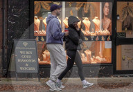 EXCLUSIVE: Kyle Walker And Annie Kilner Enjoy A Stroll Around Alderley Edge In Cheshire After Grabbing A Coffee From Cafe Nero - 10 Nov 2025