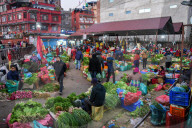 Bustling Market Of Kalimati Vegetable Market, Nepal
