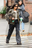 *EXCLUSIVE* Irina Shayk Steps Out in Style for a Coffee Run With Her Dog in New York