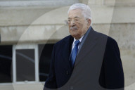 Mahmoud Abbas Meets Emmanuel Macron At The Presidential Elysee Palace In Paris