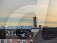 Munich Rooftops And Alps View